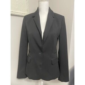 EXPRESS Black One Button Blazer Jacket Womens Size 6 Lapel Collar Pockets